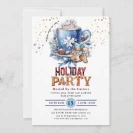 Schattigee Cookies en Cocoa Holiday Party Uitnodig Kaart