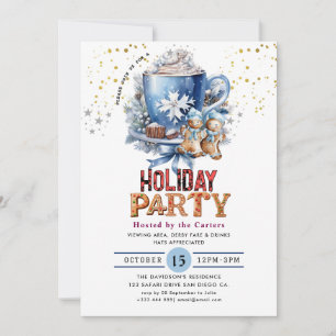 Schattigee Cookies en Cocoa Holiday Party Uitnodig Kaart
