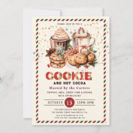 Schattigee Cookies en Cocoa Holiday Party Uitnodig Kaart