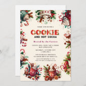 Schattigee Cookies en Cocoa Holiday Party Uitnodig Kaart (Voorkant / Achterkant)