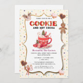 Schattigee Cookies en Cocoa Holiday Party Uitnodig Kaart (Voorkant / Achterkant)