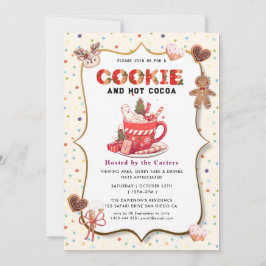 Schattigee Cookies en Cocoa Holiday Party Uitnodig Kaart