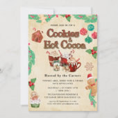 Schattigee Cookies en Cocoa Holiday Party Uitnodig Kaart (Voorkant)
