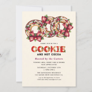 Schattigee Cookies en Cocoa Holiday Party Uitnodig Kaart