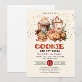 Schattigee Cookies en Cocoa Holiday Party Uitnodig Kaart (Voorkant / Achterkant)