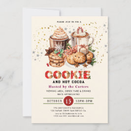 Schattigee Cookies en Cocoa Holiday Party Uitnodig Kaart