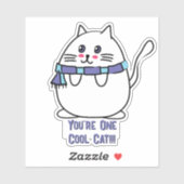 Schattigee Cool Cat Cartoon Funny Kawaii Cat Lover Sticker (Vel)