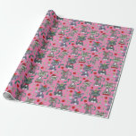 Schattigee Cool Christmas Cats in Roze Cadeaupapier<br><div class="desc">Dit schattige kerstkattenontwerp is perfect voor iedereen die een coole kat bezit,  liefheeft of bewondert!</div>