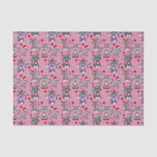 Schattigee Cool Christmas Cats in Roze Tissuepapier
