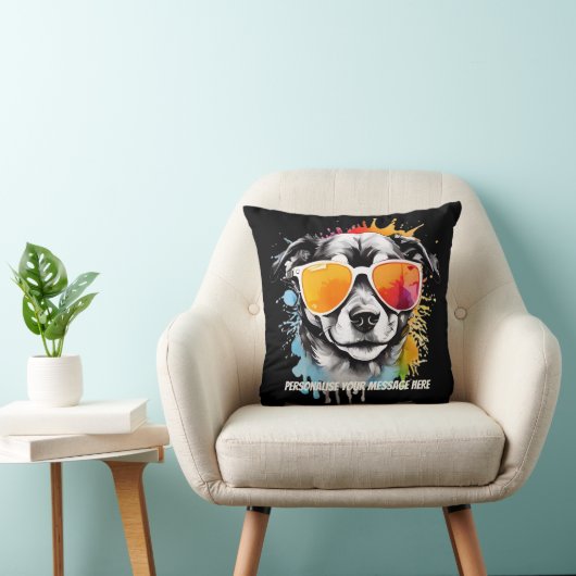Schattigee Cool Puppy Dog met Zonnebril Kussen (Stoel)