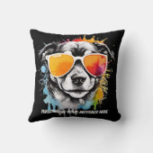 Schattigee Cool Puppy Dog met Zonnebril Kussen (Achterkant)