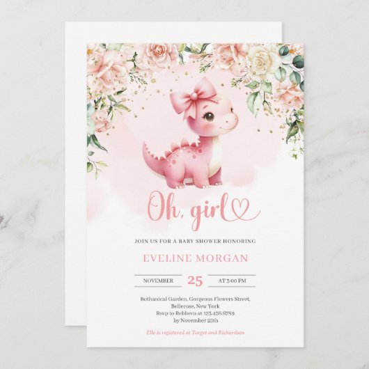 Schattigee coquette baby dinosaurus Het is een Mei Kaart (Voorkant / Achterkant)