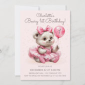 Schattigee Coquette Ballerina Beer Beary 1e verjaa Kaart (Voorkant)