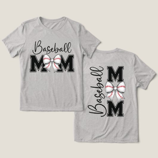 Schattigee Coquette Baseball Mom Tri-Blend Shirt (Ontwerp Voorkant & Achterkant)