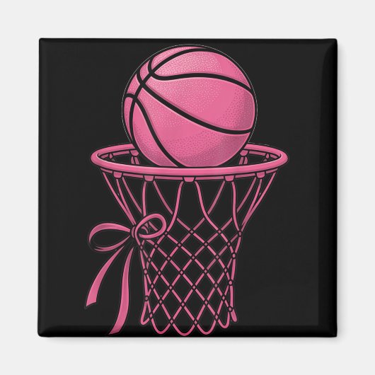 Schattigee Coquette Basketbal Esthetische Roze Hoo Magneet (Voorkant)