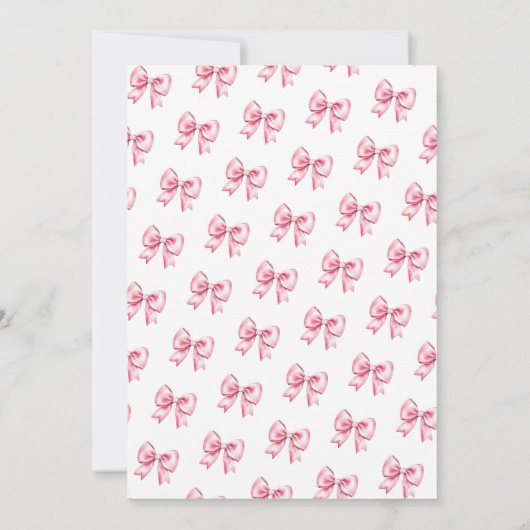 Schattigee Coquette Blush Pink Bow Sweet 16 Kaart (Achterkant)