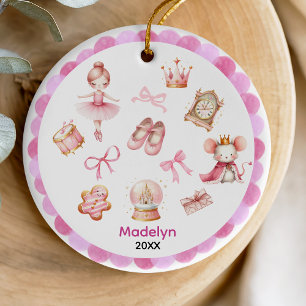Schattigee coquette boog Notenkraker ballerina roz Keramisch Ornament