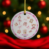 Schattigee coquette boog Notenkraker ballerina roz Keramisch Ornament