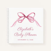Schattigee Coquette Bow Baby Meisje Douche Guest B Notitieboek (Voorkant)