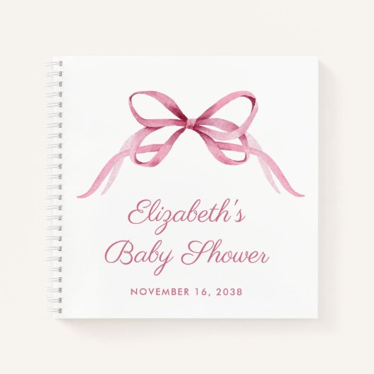 Schattigee Coquette Bow Baby Meisje Douche Guest B Notitieboek (Voorkant)