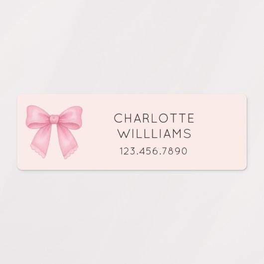 Schattigee Coquette Bow Cherry Terug naar School K Labels (Design 1)