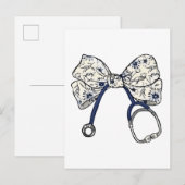 Schattigee Coquette Bow Coquette Bow Nurse Nursing Aankondigingskaart (Voorkant / Achterkant)