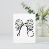 Schattigee Coquette Bow Coquette Bow Nurse Nursing Aankondigingskaart (Staand voorkant)