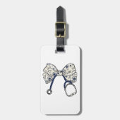 Schattigee Coquette Bow Coquette Bow Nurse Nursing Bagagelabel (Voorkant verticaal)