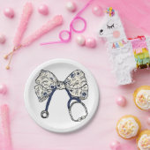 Schattigee Coquette Bow Coquette Bow Nurse Nursing Papieren Bordje (Feest)