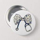 Schattigee Coquette Bow Coquette Bow Nurse Nursing Ronde Button 7,6 Cm (Voorkant /achterkant)