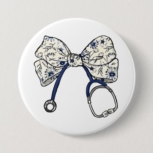 Schattigee Coquette Bow Coquette Bow Nurse Nursing Ronde Button 7,6 Cm (Voorkant)