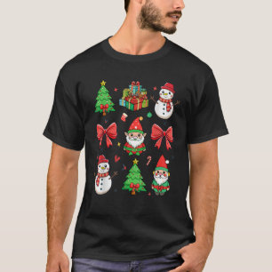 Schattigee Coquette Bow Gnomes Sneeuwman Kerstvrou T-shirt