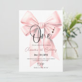 Schattigee Coquette Bow meisje Verjaardag Kaart (Staand voorkant)