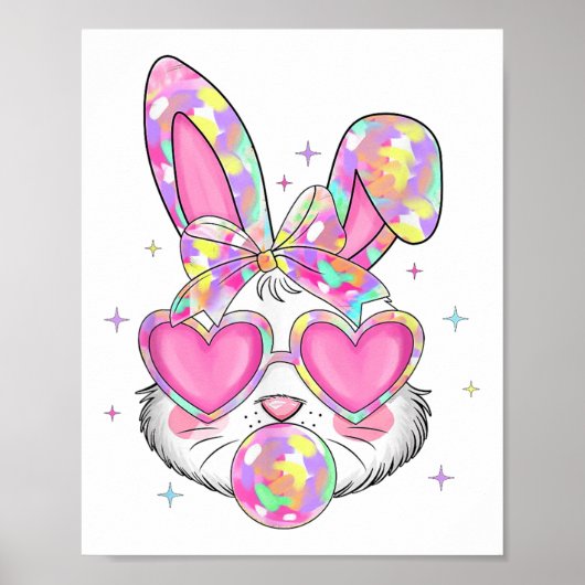 Schattigee Coquette Bow Paasdag Konijn Bunny Ears  Poster (Voorkant)