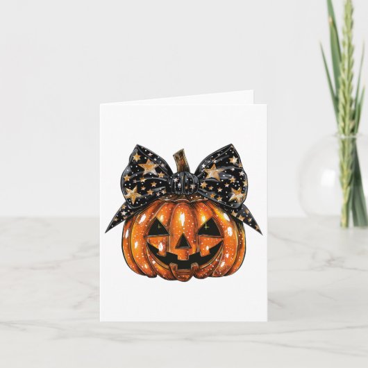 Schattigee Coquette Bow Pumpkin Halloween Vrouwen Kaart (Voorkant)