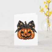 Schattigee Coquette Bow Pumpkin Halloween Vrouwen Kaart (Gele Bloem)