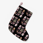 Schattigee Coquette Bow Roze Kerstboom Santa Ginge Kleine Kerstsok (Voorkant (Hangend))