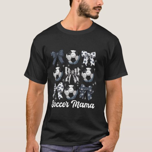 Schattigee Coquette Bow Voetbal Mama Cool Voetbal  T-shirt (Voorkant)