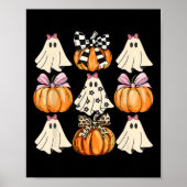 Schattigee Coquette Bows Ghost Pumpkin Seizoen Hal Poster (Voorkant)