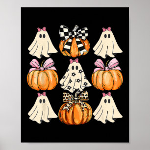 Schattigee Coquette Bows Ghost Pumpkin Seizoen Hal Poster