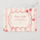 Schattigee Coquette Cherry op Top Baby Diapper Raf Informatiekaartje (Voorkant)