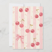Schattigee Coquette Cherry op Top Baby shower Kaart (Achterkant)