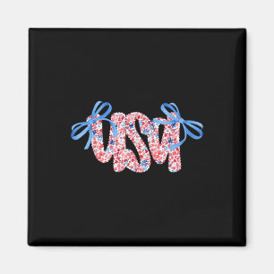 Schattigee Coquette Chinoiserie Floral Patriotic U Magneet