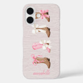 Schattigee Coquette Cowgirl Laarzen Gepersonalisee Case-Mate iPhone Case (Achterkant)