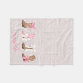 Schattigee Coquette Cowgirl Laarzen Gepersonalisee Fleece Deken (Voorkant (Horizontaal))