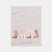 Schattigee Coquette Cowgirl Laarzen Gepersonalisee Fleece Deken (Voorkant)