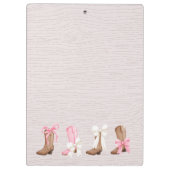 Schattigee Coquette Cowgirl Laarzen Gepersonalisee Klembord (Achterkant)