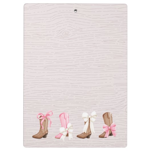 Schattigee Coquette Cowgirl Laarzen Gepersonalisee Klembord (Achterkant)