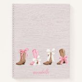 Schattigee Coquette Cowgirl Laarzen Gepersonalisee Notitieboek (Voorkant)