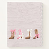 Schattigee Coquette Cowgirl Laarzen Gepersonalisee Notitieboek (Achterkant)